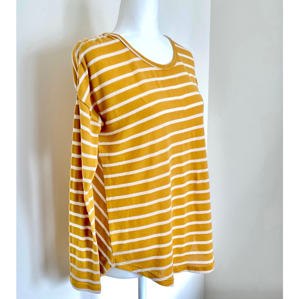 TBH | Mustard & White Striped Long Sleeve Top